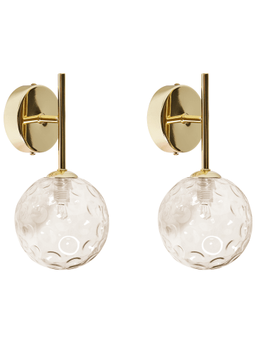 Beliani 2er-Set Wandleuchten ANADYR in Gold/Beige