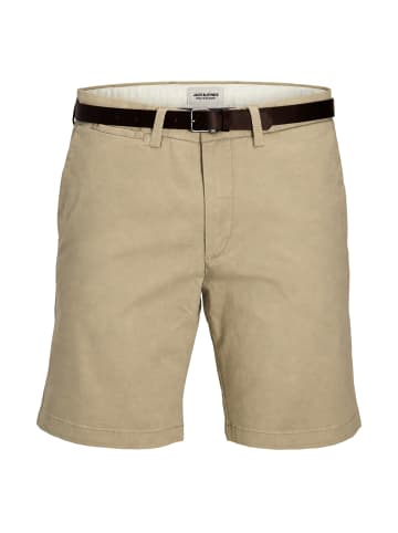 Jack and Jones Adam Belted Chino Shorts in Beige