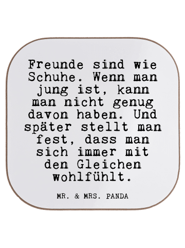 Mr. & Mrs. Panda Untersetzer Gläser Freunde sind wie Schuhe.... ... in Weiß