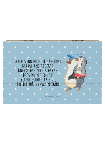 Mr. & Mrs. Panda Aufbewahrungsbox Pinguin Kleine Schwester mit S... in Blau Pastell