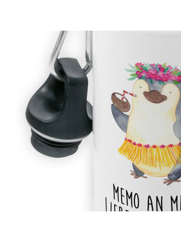 Mr. & Mrs. Panda Trinkflasche Pinguin Kokosnuss mit Spruch in Weiß