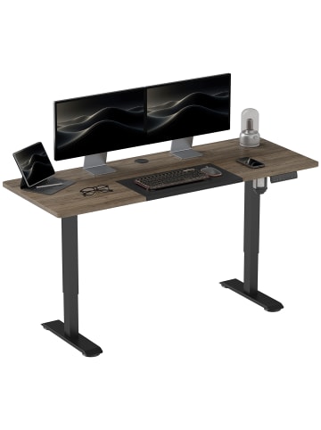 Vinsetto Laptoptisch-140L x 70B x 116H cm-Natur+Schwarz