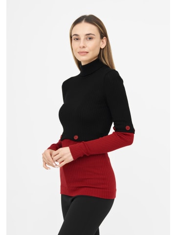 TOOCHE Pullover & Strickjacke "Dual Red Elegance" in schwarz