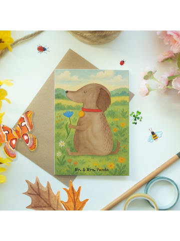 Mr. & Mrs. Panda valentinstagskarte Hund Blume Design ohne Spruch in Weiß