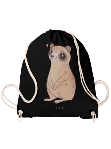 Mr. & Mrs. Panda Baumwoll-Rucksack Plumplori Glücklich ohne Spruch in Schwarz