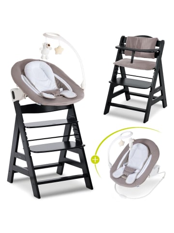 Hauck Alpha Plus Black 4-tlg. Newborn Set Deluxe in schwarz,beige
