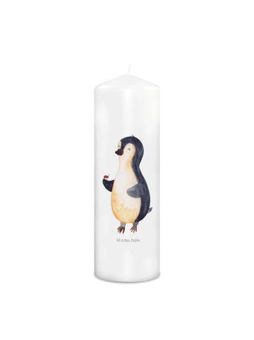 Mr. & Mrs. Panda Kerze Pinguin Marienkäfer ohne Spruch in Weiß