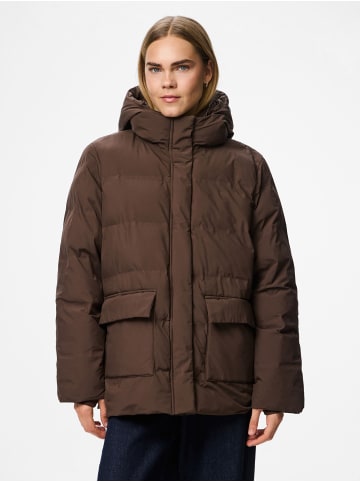 Pieces Wattierte Jacke in Hot Fudge