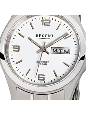 Regent Analog-Armbanduhr Regent Metallarmband silber mittel (ca. 38mm)