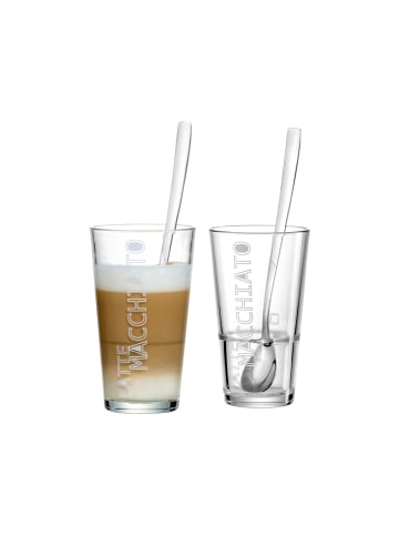 Ritzenhoff & Breker 2er Set Latte Macchiato Gläser + Löffel Lena in Transparent 350 ml in transparent