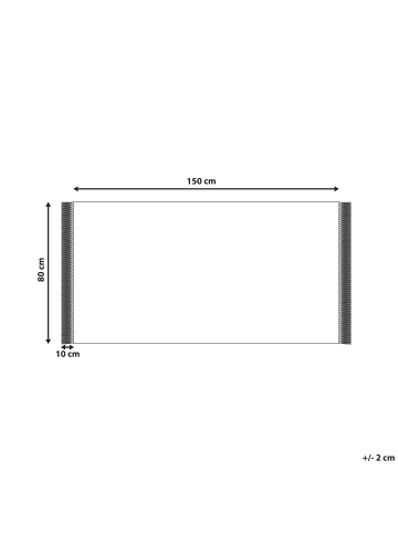 Beliani Kurzflor SAZLI in Beige/Schwarz - (W) 80 x (H) 1.3 x (L) 150 cm