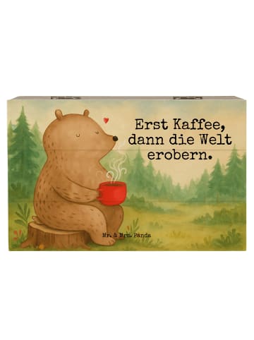 Mr. & Mrs. Panda Aufbewahrungsbox Bär Kaffee Design mit Spruch in Weiß