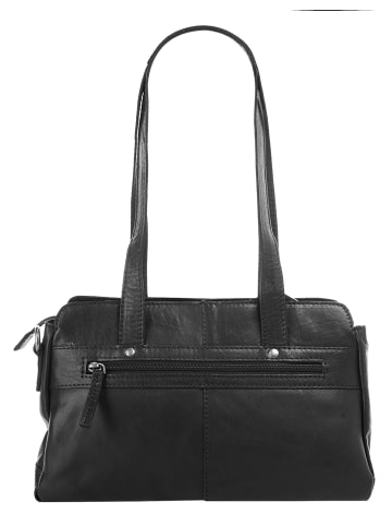 SPIKES & SPARROW Schultertasche echt Leder in schwarz