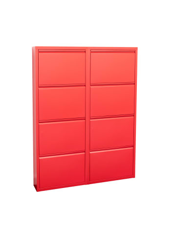 ebuy24 Schuhschrank Pisa 5  Rot 100 x 16 cm