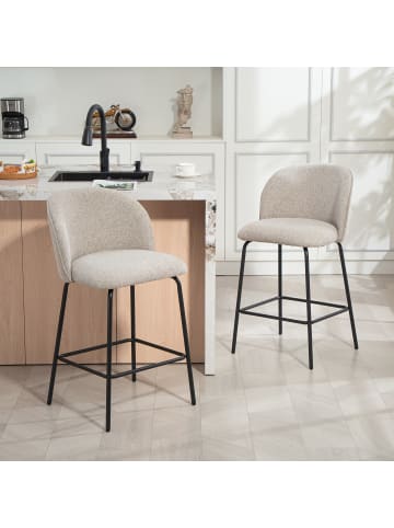 HOMCOM Barhocker in Hellgrau 55L x 50B x 93H cm