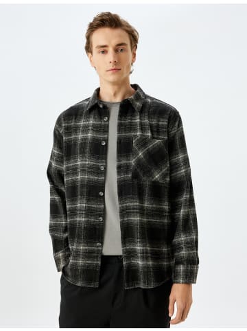 KOTON Shirt in Schwarz Karomuster