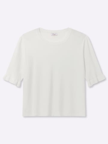 sheego Kurzarm-Pullover in ecru