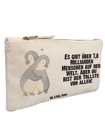 Mr. & Mrs. Panda Schminktasche Pinguine Kuscheln mit Spruch in Weiß