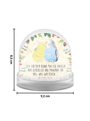 Mr. & Mrs. Panda Schneekugel Weihnachten Wellensittich Liebe mit... in Naturpapier