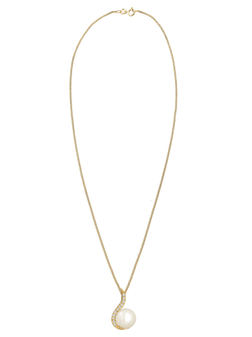 Elli DIAMONDS  Halskette 585 Gelbgold in Weiß