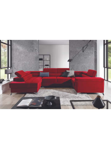 MF Design Tiya Recamiere Links in Rot -  (L) 342 x (B) 342 x (H) 88 cm