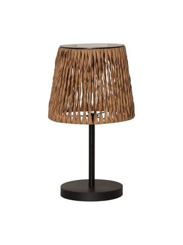 STAR Trading LED Solar-Tischleuchte ,Cesta', Wasserhyazinthe-Optik, Dämmerungssenso