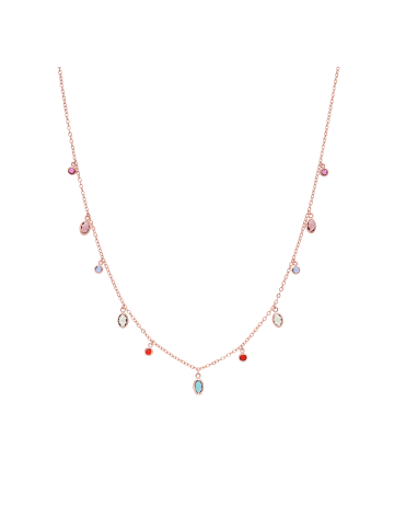 Luxenter necklace in multicoloured zirconia with an 18-K rose gold finish - Orsu
