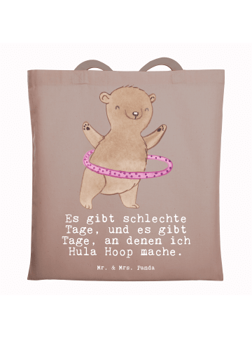 Mr. & Mrs. Panda Uni Tasche Bär Hula Hoop mit Spruch in Braun Pastell