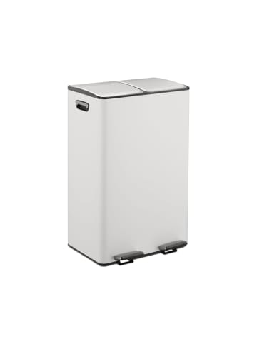 relaxdays Mülleimer in Weiß/ Silber - 2x 30 Liter