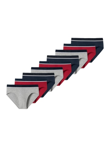 Schiesser Rio Slip / Unterhose 95/5 Organic Cotton in Grau / Rot / Blau