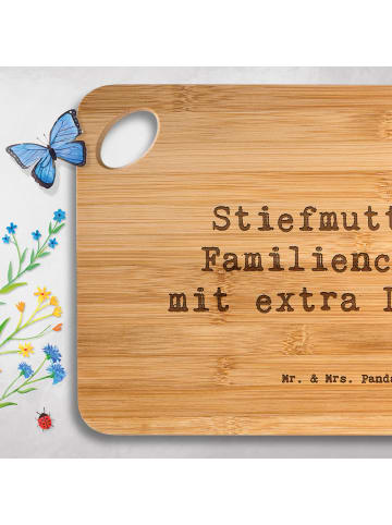 Mr. & Mrs. Panda Holzbrett Spruch Stiefmutter Liebe mit Spruch in Braun
