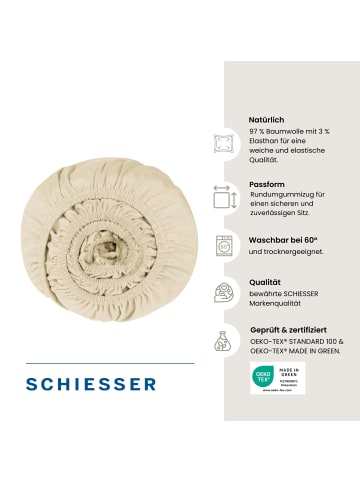 Schiesser Jersey-Elasthan-Spannbettlaken Elli in Creme