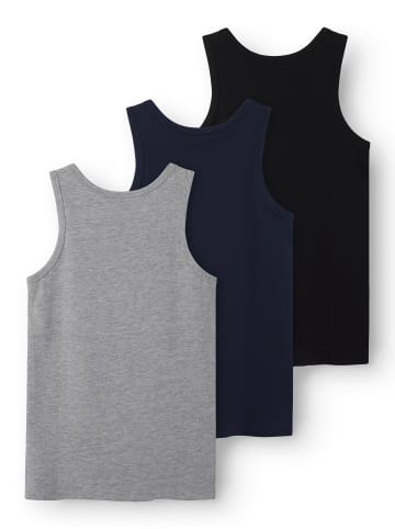TWO SOON 3er-Pack Tanktop in Black