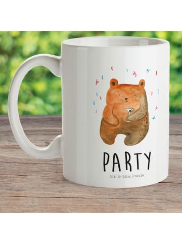 Mr. & Mrs. Panda Mehrwegbecher Bär Party mit Spruch in Weiß