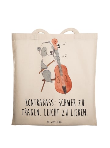 Mr. & Mrs. Panda Tragetasche Kontrabass Liebe mit Spruch in Creme