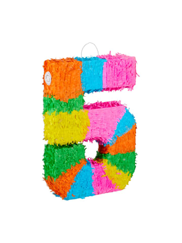 relaxdays 3tlg. Pinata Set "Zahl 5" in Bunt