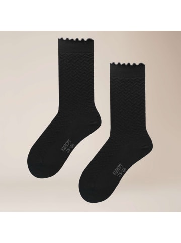 Kunert Socken Fantastic Structure gemustert in Black