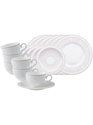 Villeroy & Boch 18-tlg. Kaffeeservice Gray Pearl in Weiß