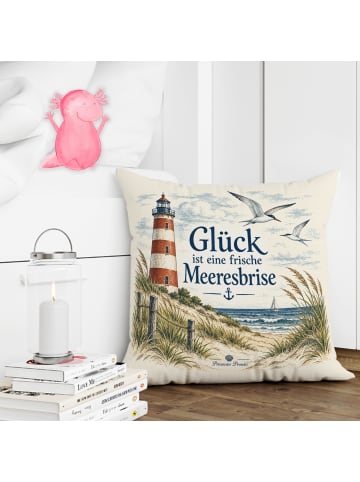 Mr. & Mrs. Panda Kissen Leuchtturm nostalgisch Design mit Spruch in Weiß