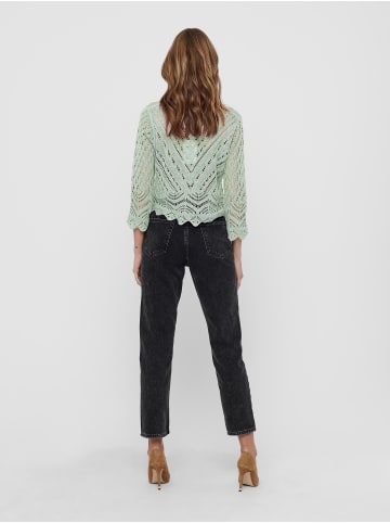 JACQUELINE de YONG Cropped 3/4 Arm Strick Pullover Spitzen Struktur JDYNEW in Mint