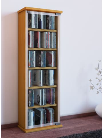 VCM  Holz CD DVD Stand Regal Schrank Classic Glastür in Buche