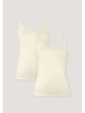 Hessnatur Spaghetti-Top V-Neck Fitted 2er-Set in natur