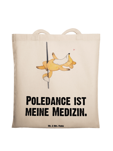 Mr. & Mrs. Panda Beutel Fuchs PoledanZeichen mit Spruch in Creme