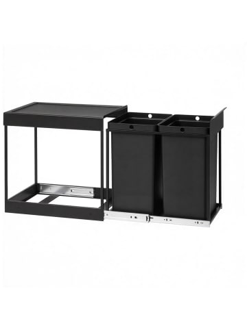 SONGMICS Abfallsammler Petaja in Schwarz - (B)36.2 x (H)44 x (T)48.6 cm - 2 x 20 L