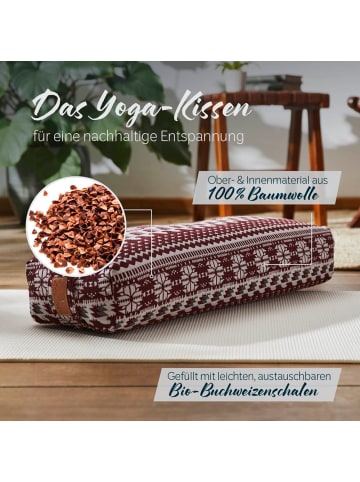 DoYourFitness Yoga-Bolster Paravati gefüllt Buchweizen rot/weiß eckig Style 9 rot