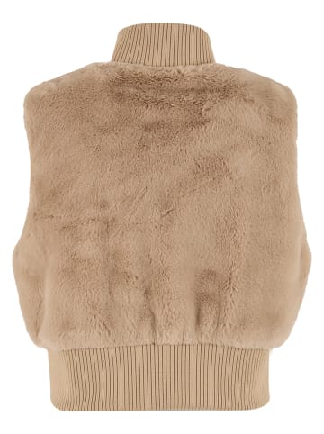 Urban Classics Urban Classics Ladies Cropped Faux Fur Vest in wetsand