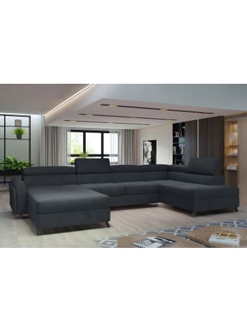 MF Design Joseppe Recamiere Rechts in Anthrazit -  (L) 200 x (B) 360 x (H) 92 cm