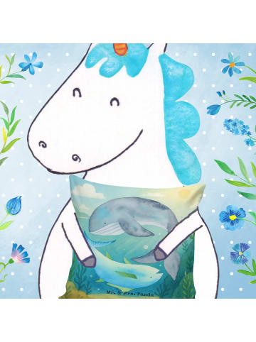 Mr. & Mrs. Panda Kopfkissen Walfisch Thunfisch Design ohne Spruch in Weiß