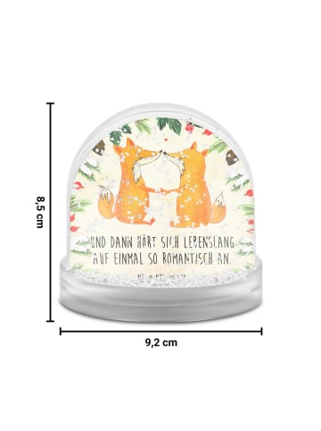 Mr. & Mrs. Panda Schneekugel Weihnachten Füchse Liebe mit Spruch in Naturpapier