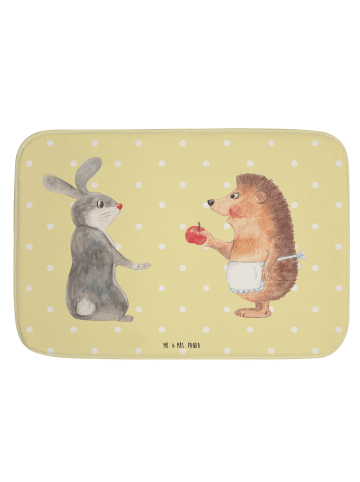 Mr. & Mrs. Panda Badematte Hase Igel ohne Spruch in Gelb Pastell